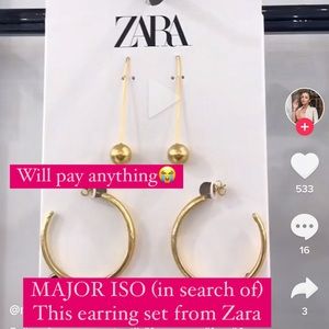 Zara ball drop earring set